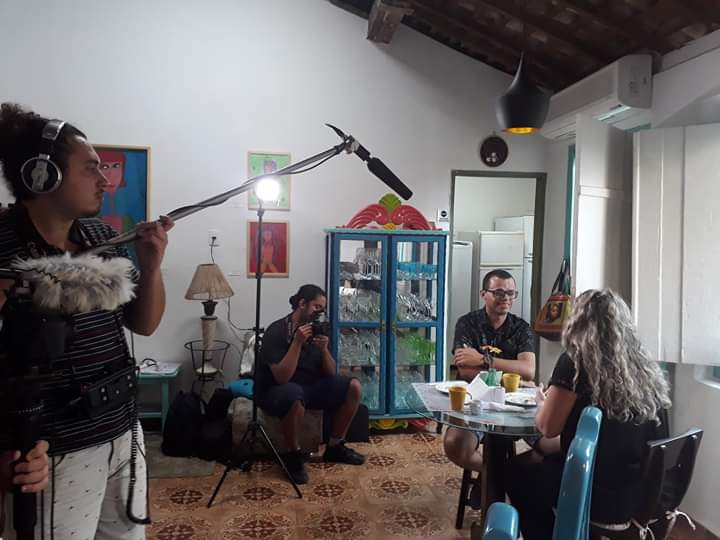 Gravação do primeiro episódio com os diretores Lázaro Ribeiro e Dagmar Talga